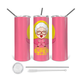 To my best Super Grandma!, 360 Eco friendly stainless steel tumbler 600ml, with metal straw & cleaning brush