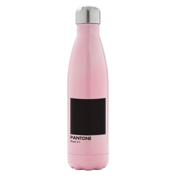 Pantone Black, Metal mug thermos Pink Iridiscent (Stainless steel), double wall, 500ml