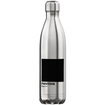 Pantone Black, Μεταλλικό παγούρι θερμός Inox (Stainless steel), διπλού τοιχώματος, 750ml