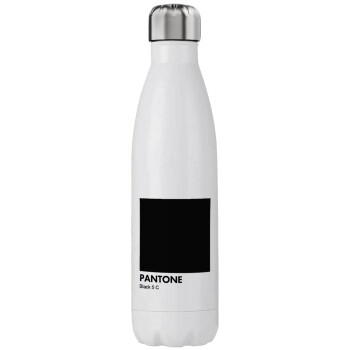 Pantone Black, Μεταλλικό παγούρι θερμός (Stainless steel), διπλού τοιχώματος, 750ml