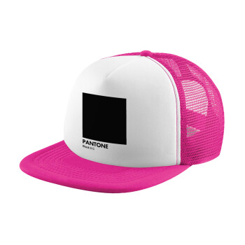 Pantone Black, Καπέλο Soft Trucker με Δίχτυ Pink/White 