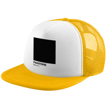Pantone Black, Καπέλο Soft Trucker με Δίχτυ Κίτρινο/White 