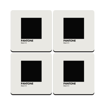 Pantone Black, ΣΕΤ 4 Σουβέρ ξύλινα τετράγωνα (9cm)