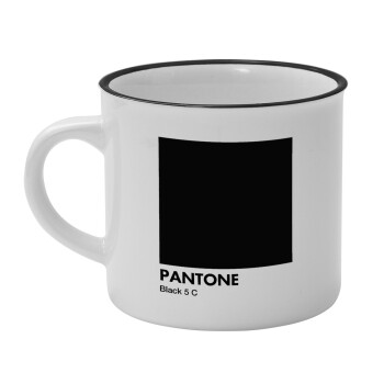 Pantone Black, Κούπα κεραμική vintage Λευκή/Μαύρη 230ml