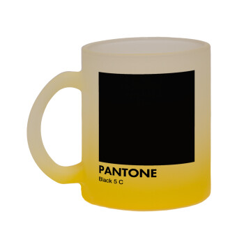 Pantone Black, Κούπα γυάλινη δίχρωμη με βάση το κίτρινο ματ, 330ml