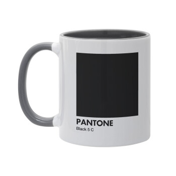 Pantone Black, Κούπα χρωματιστή γκρι, κεραμική, 330ml