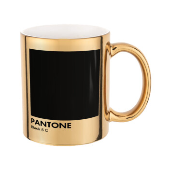 Pantone Black, Κούπα κεραμική, χρυσή καθρέπτης, 330ml