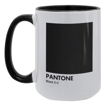 Pantone Black, Κούπα Mega 15oz, κεραμική Μαύρη, 450ml