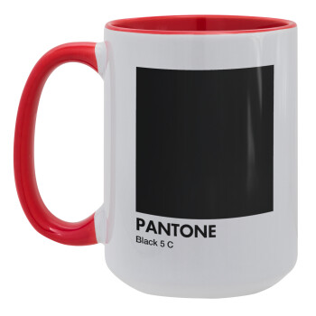 Pantone Black, Κούπα Mega 15oz, κεραμική Κόκκινη, 450ml