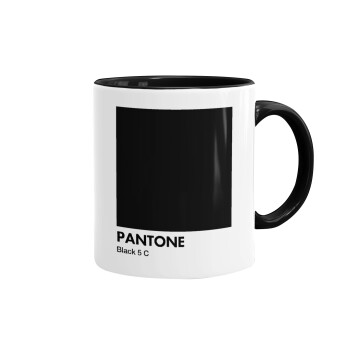 Pantone Black, Κούπα χρωματιστή μαύρη, κεραμική, 330ml