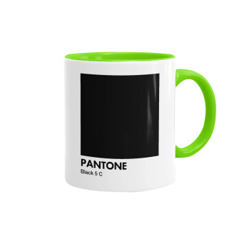 Pantone Black, Mug colored light green, ceramic, 330ml
