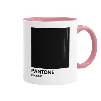 Pantone Black, Κούπα χρωματιστή ροζ, κεραμική, 330ml