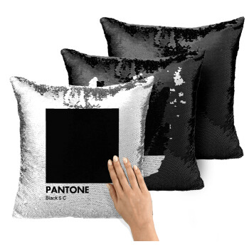 Pantone Black, Μαξιλάρι καναπέ Μαγικό Μαύρο με πούλιες 40x40cm περιέχεται το γέμισμα