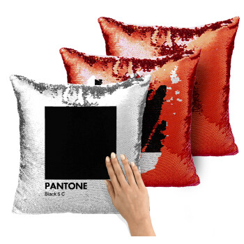 Pantone Black, Μαξιλάρι καναπέ Μαγικό Κόκκινο με πούλιες 40x40cm περιέχεται το γέμισμα
