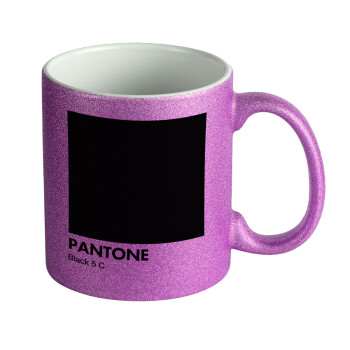 Pantone Black, Κούπα Μωβ Glitter που γυαλίζει, κεραμική, 330ml