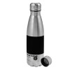 Metallic water bottle, stainless steel, 750ml