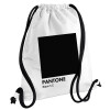 Backpack pouch GYMBAG white, with pocket (40x48cm) & thick cords