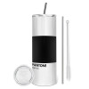Tumbler stainless steel 600ml, with metal straw & cleaning brush