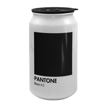 Pantone Black, Κούπα ταξιδιού μεταλλική με καπάκι (tin-can) 500ml