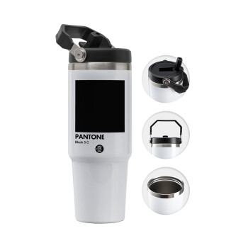 Pantone Black, 30oz stainless Steel Tumbler with Handle