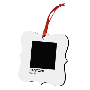 Pantone Black, Christmas ornament polygon wooden 7.5cm
