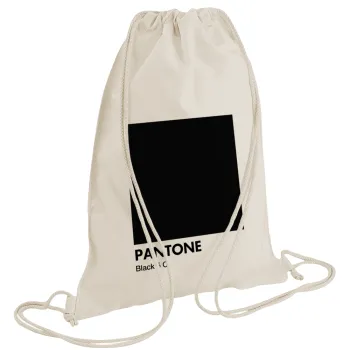 Pantone Black, Backpack bag GYMBAG natural (28x40cm)