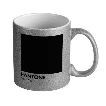 Pantone Black, Κούπα Ασημένια Glitter που γυαλίζει, κεραμική, 330ml