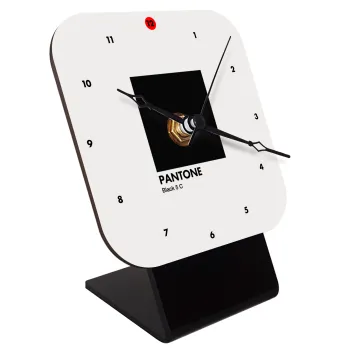 Pantone Black, Επιτραπέζιο ρολόι ξύλινο με δείκτες (10cm)