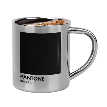 Pantone Black, Double-wall metal cup for espresso (220ml)