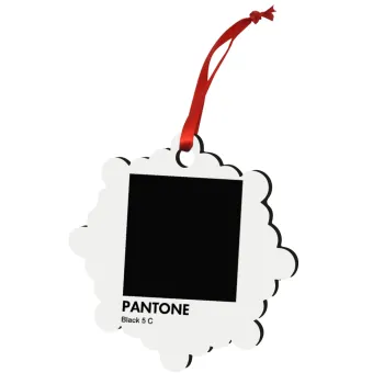 Pantone Black, Christmas ornament snowflake wooden 7.5cm