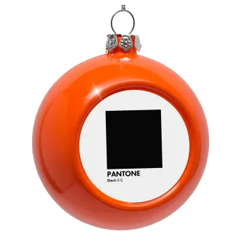 Pantone Black, Orange Christmas tree ornament bauble 8cm