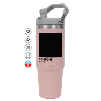 Pantone Black, Pink color, 890ml (30oz) stainless Steel Tumbler with Handle