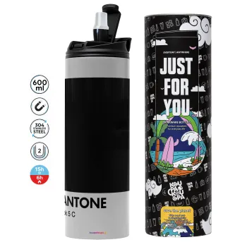 Pantone Black, Tumbler stainless steel GREY 600ml