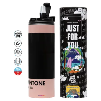 Pantone Black, Tumbler stainless steel PINK 600ml