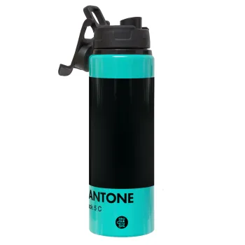 Pantone Black, Μεταλλικό παγούρι νερού με καπάκι ασφαλείας, αλουμινίου 850ml