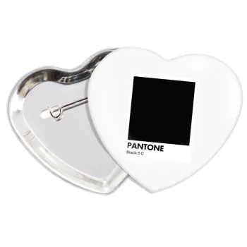 Pantone Black, Κονκάρδα παραμάνα καρδιά (57x52mm)