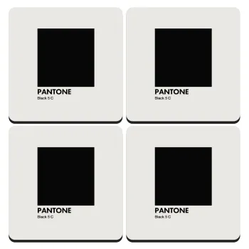 Pantone Black, ΣΕΤ 4 Σουβέρ ξύλινα τετράγωνα (9cm)