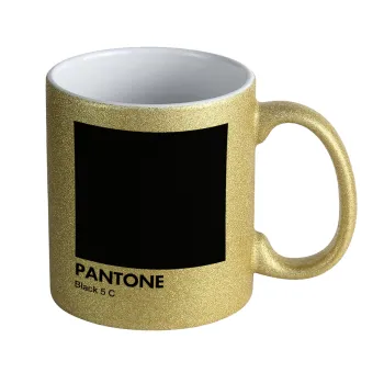 Pantone Black, Κούπα Χρυσή Glitter που γυαλίζει, κεραμική, 330ml
