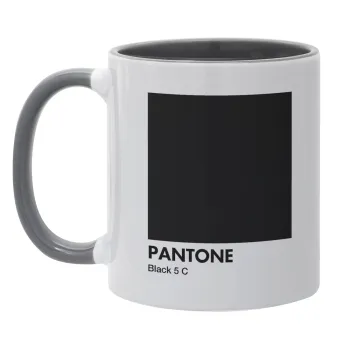 Pantone Black, Κούπα χρωματιστή γκρι, κεραμική, 330ml