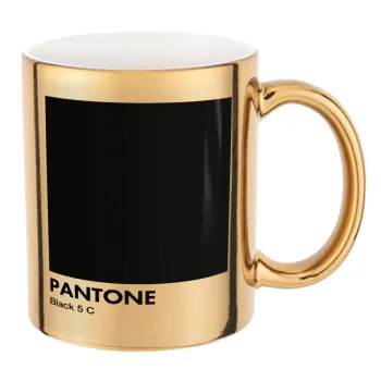 Pantone Black, Κούπα κεραμική, χρυσή καθρέπτης, 330ml