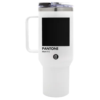 Pantone Black, Mega Tumbler με καπάκι, διπλού τοιχώματος (θερμό) 1,2L