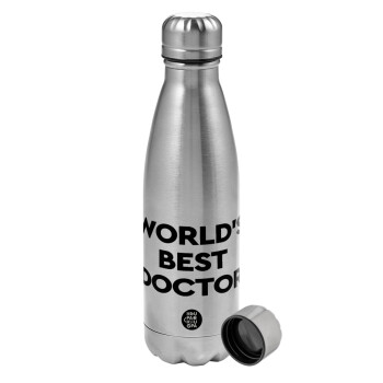 World's Best Doctor, Metallic water bottle, stainless steel, 750ml