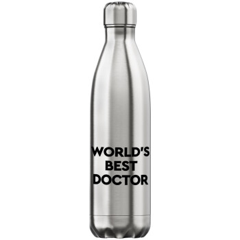 World's Best Doctor, Μεταλλικό παγούρι θερμός Inox (Stainless steel), διπλού τοιχώματος, 750ml