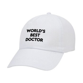 World's Best Doctor, Καπέλο Baseball Λευκό (5-φύλλο, unisex)