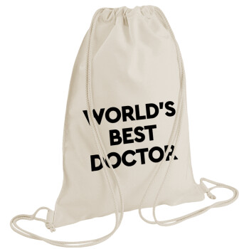 World's Best Doctor, Τσάντα πλάτης πουγκί GYMBAG natural (28x40cm)