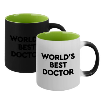 World's Best Doctor, Κούπα Μαγική εσωτερικό πράσινο, κεραμική 330ml που αλλάζει χρώμα με το ζεστό ρόφημα