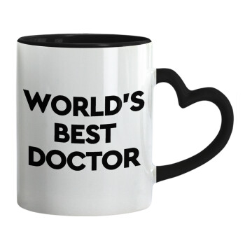 World's Best Doctor, Mug heart black handle, ceramic, 330ml
