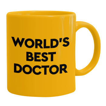 World's Best Doctor, Κούπα, κεραμική κίτρινη, 330ml