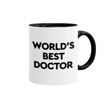 World's Best Doctor, Κούπα χρωματιστή μαύρη, κεραμική, 330ml