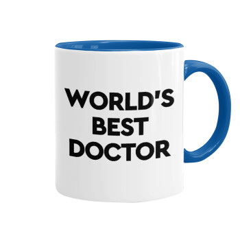 World's Best Doctor, Κούπα χρωματιστή μπλε, κεραμική, 330ml
